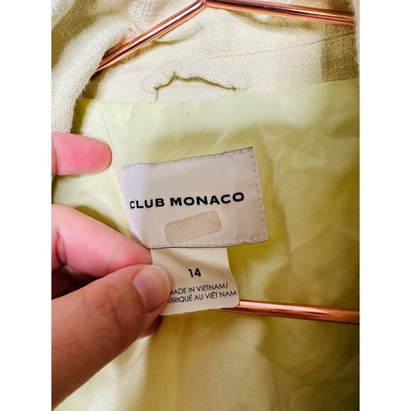 CLUB MONACO Light Green Slight A-Line Silhouette Single Button Closure Blazer 14 - Picture 7 of 10